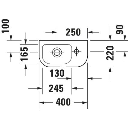 Duravit 7494000412 - Zidni umivaonik D-CODE 40x22 cm keramika/sjajna bela