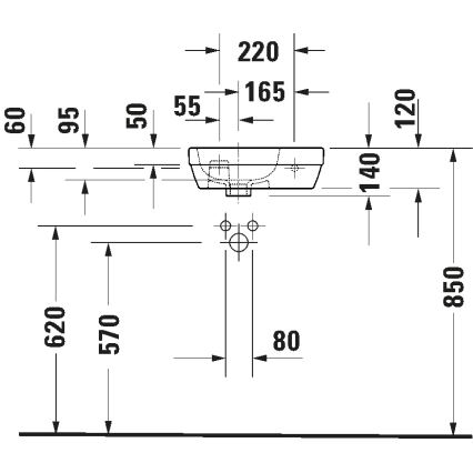 Duravit 7494000412 - Zidni umivaonik D-CODE 40x22 cm keramika/sjajna bela