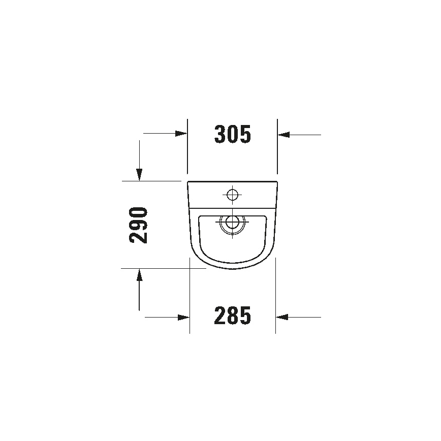 Duravit 828300000 - Pisoar Rimless D-CODE gornji dovod, zadnji odvod keramika/sjajna bela