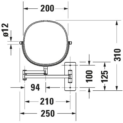 Duravit 99121000 - Zidno kozmetičko ogledalo D-CODE u sjajnom hromu