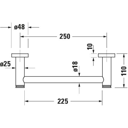 Duravit 99144600 - Držač za kadu D-CODE 28,4 cm mat crna