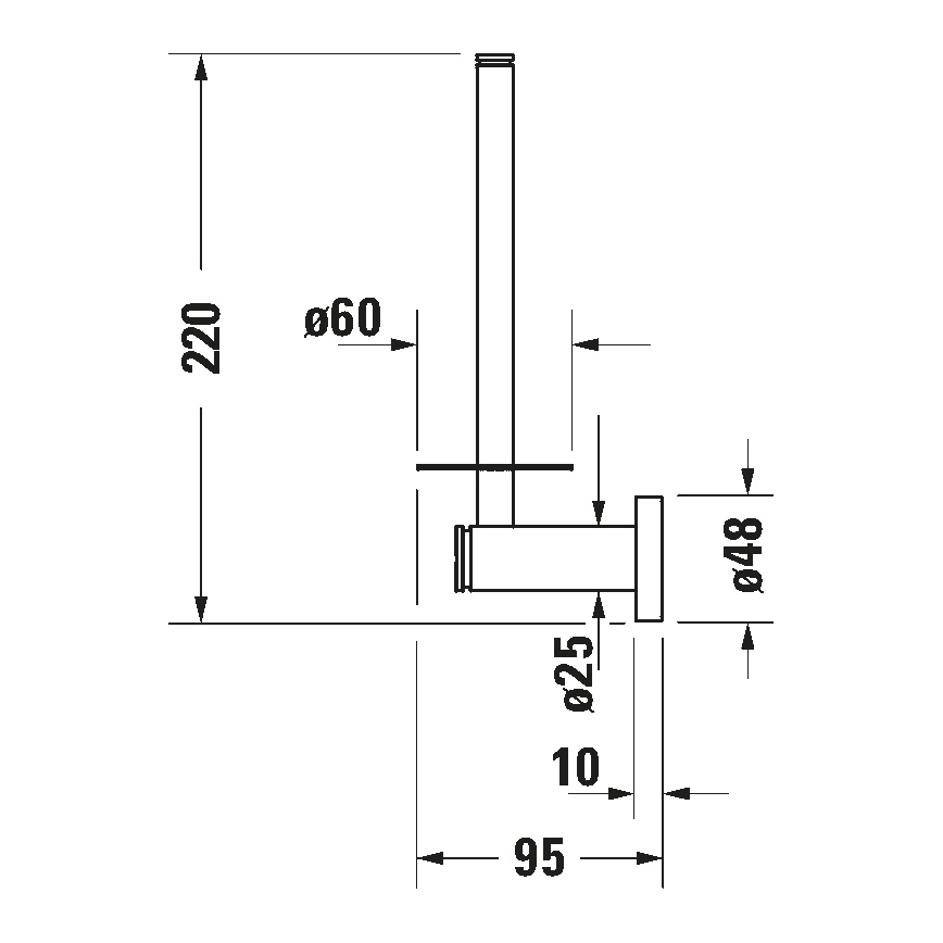Duravit 99154600 - Držač toalet papira D-CODE u mat crnoj boji