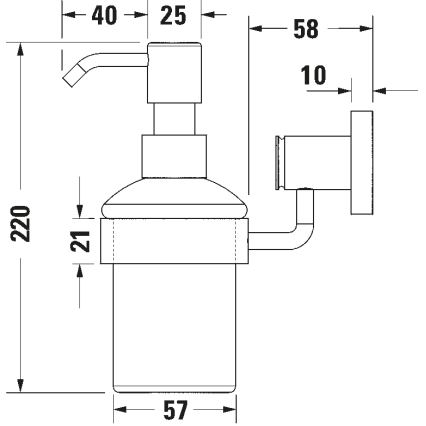 Duravit 99161000 -Zidni dozator za sapun D-CODE 390 ml mlečno staklo/sjajni hrom