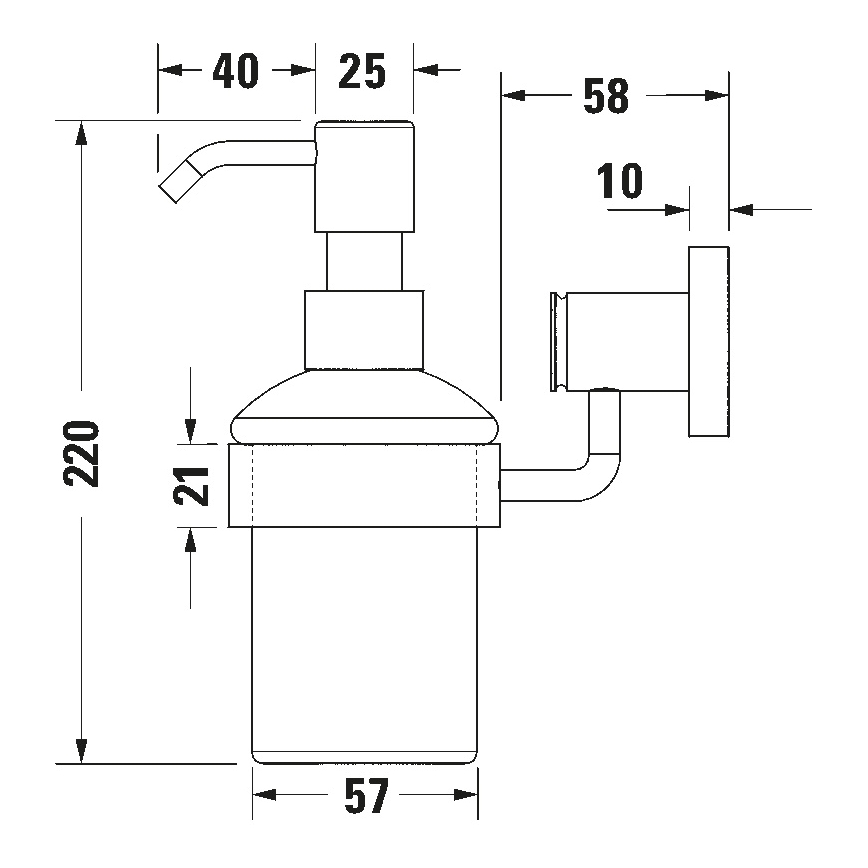 Duravit 99161000 -Zidni dozator za sapun D-CODE 390 ml mlečno staklo/sjajni hrom
