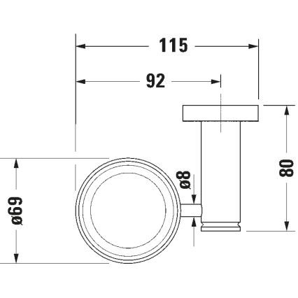 Duravit 99191000 - Zidni držač četkica za zube D-CODE, levostrani, sjajni hrom