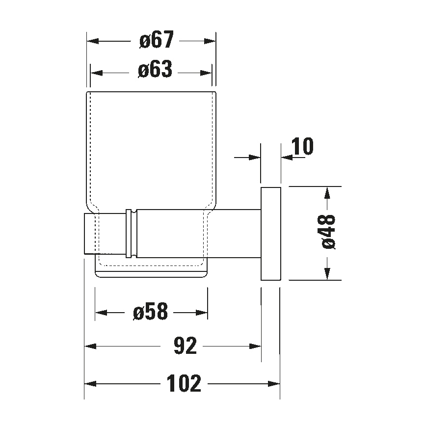 Duravit 99191000 - Zidni držač četkica za zube D-CODE, levostrani, sjajni hrom