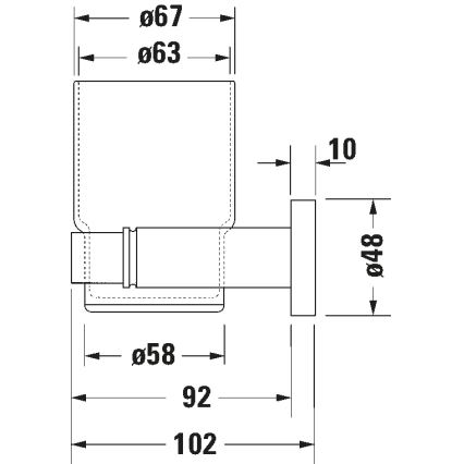 Duravit 99204600 - Zidni držač za četkice za zube D-CODE desna prigušiva crna