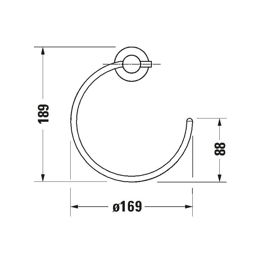 Duravit 99211000 - Zidni držač za peškire D-CODE, sjajni hrom