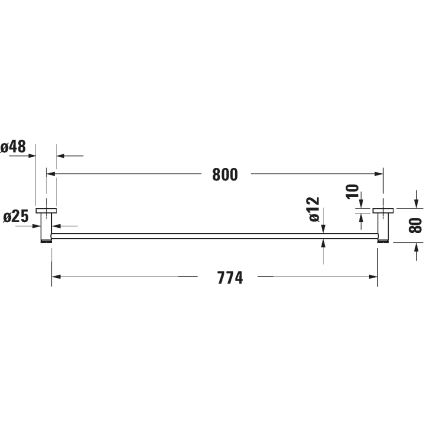 Duravit 99231000 - Zidni držač za peškire D-CODE 84,5 cm, sjajni hrom