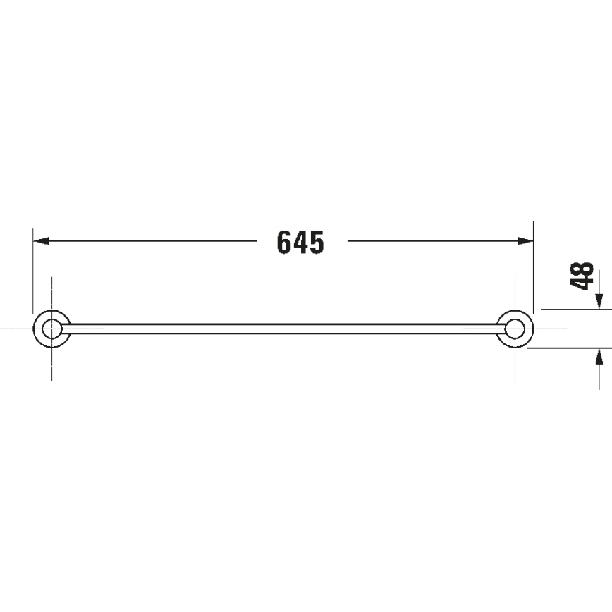 Duravit 99244600 - Zidni držač za peškire D-CODE 64,5 cm mat crne boje