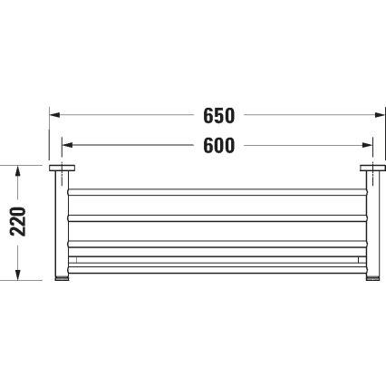 Duravit 99251000 - Zidni držač za peškire D-CODE 65 cm, sjajni hrom