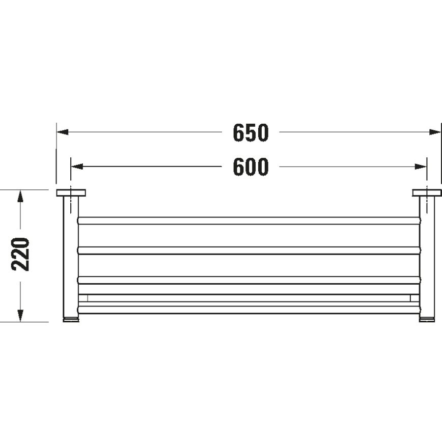 Duravit 99251000 - Zidni držač za peškire D-CODE 65 cm, sjajni hrom