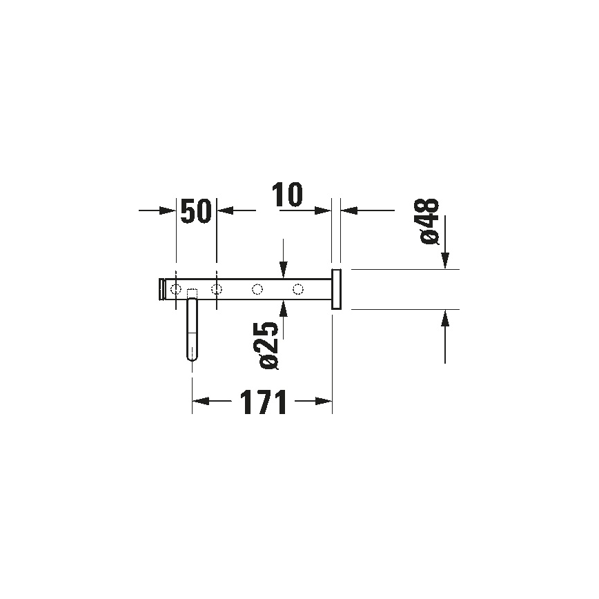 Duravit 99251000 - Zidni držač za peškire D-CODE 65 cm, sjajni hrom