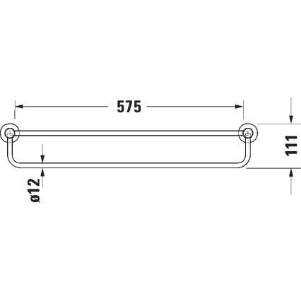 Duravit 99251000 - Zidni držač za peškire D-CODE 65 cm, sjajni hrom