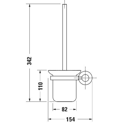 Duravit 99274600 - Zidna WC četka D-CODE, mat crne boje