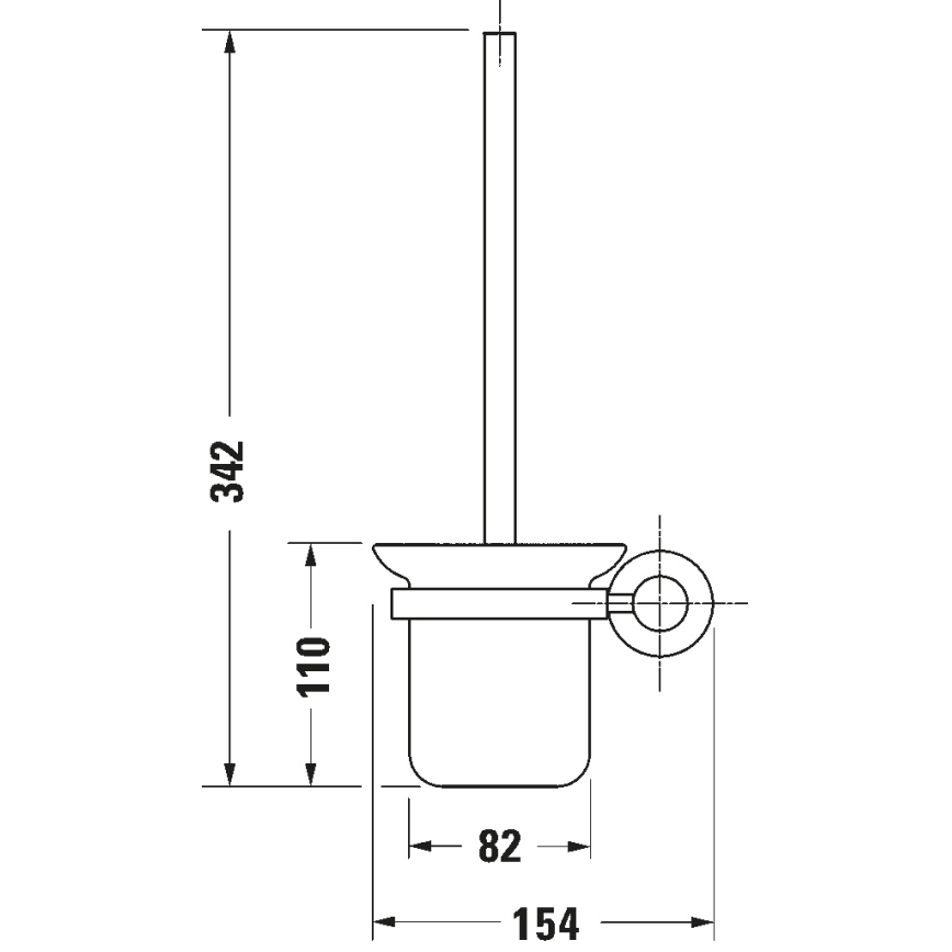 Duravit 99274600 - Zidna WC četka D-CODE, mat crne boje
