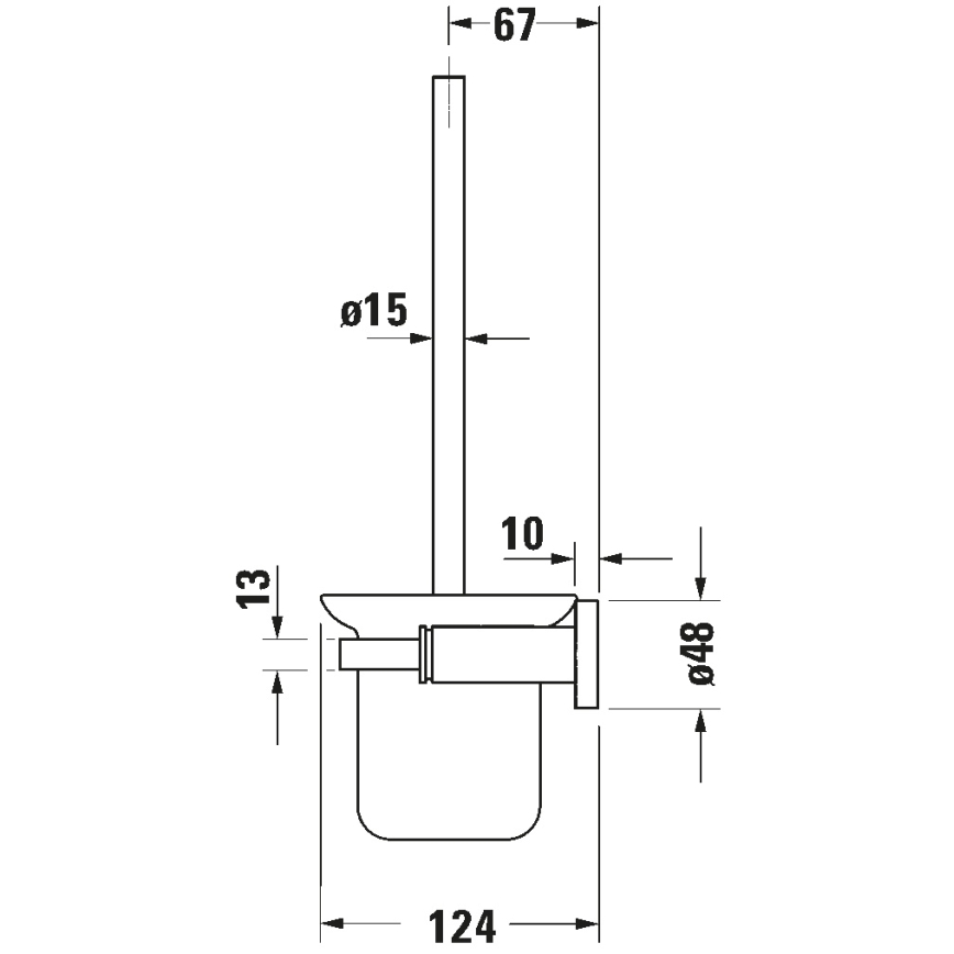 Duravit 99274600 - Zidna WC četka D-CODE, mat crne boje