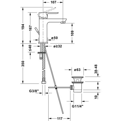 Duravit DC1023001010 - Baterija za umivaonik + klik-klak čep D-CODE sjajni hrom