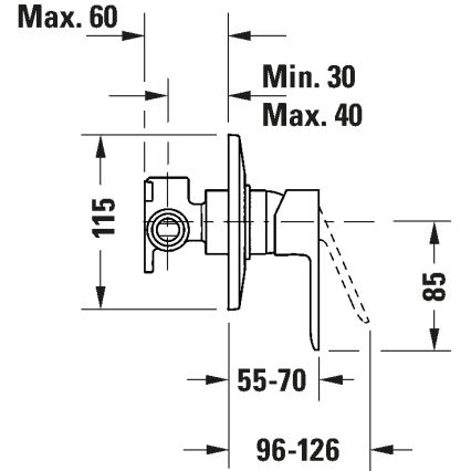 Duravit DC4210007046 - Tuš baterija za podžbuknu instalaciju D-CODE mat crne boje