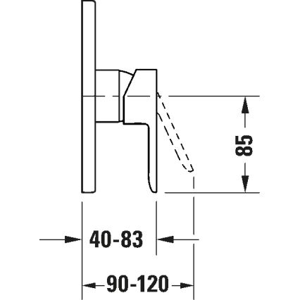 Duravit DC4210010010 - Tuš baterija za podžbuknu ugradnju D-CODE, sjajni hrom