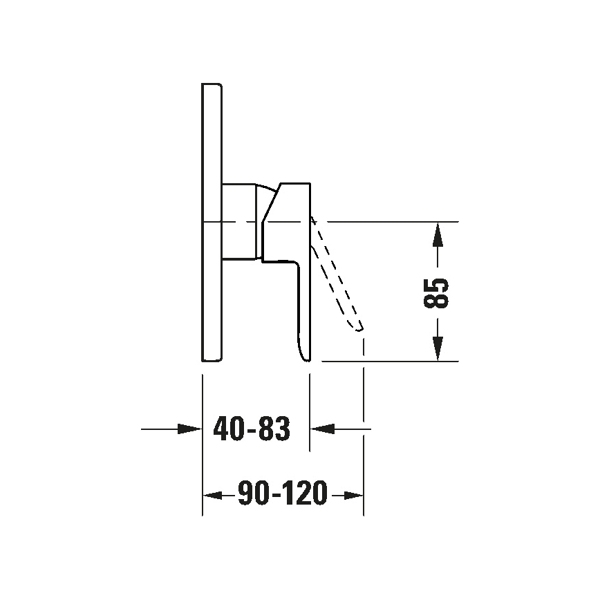 Duravit DC4210010046 - Tuš baterija za podžbuknu ugradnju D-CODE, mat crna
