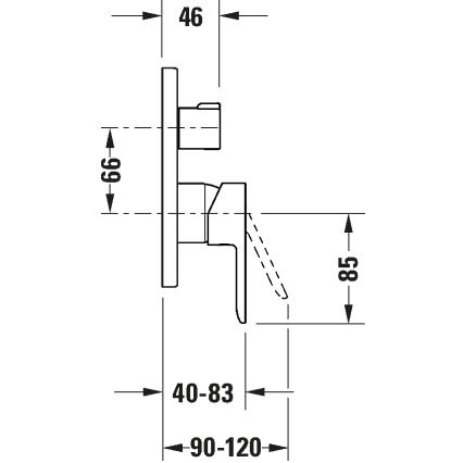 Duravit DC4210012046 - Tuš baterija za podometnu ugradnju D-CODE, mat crna