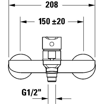 Duravit DC5230001046 - baterija za kadu D-CODE, mat crna