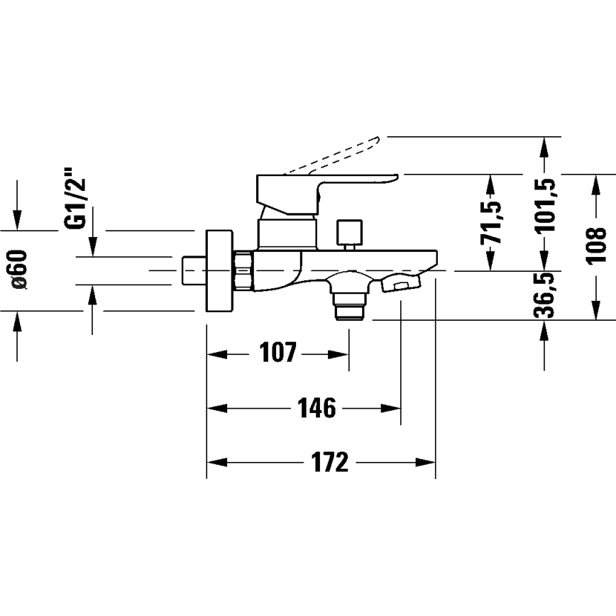Duravit DC5230001046 - baterija za kadu D-CODE, mat crna