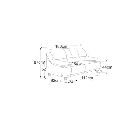 Dvosed RIMINI svetlo sive boje