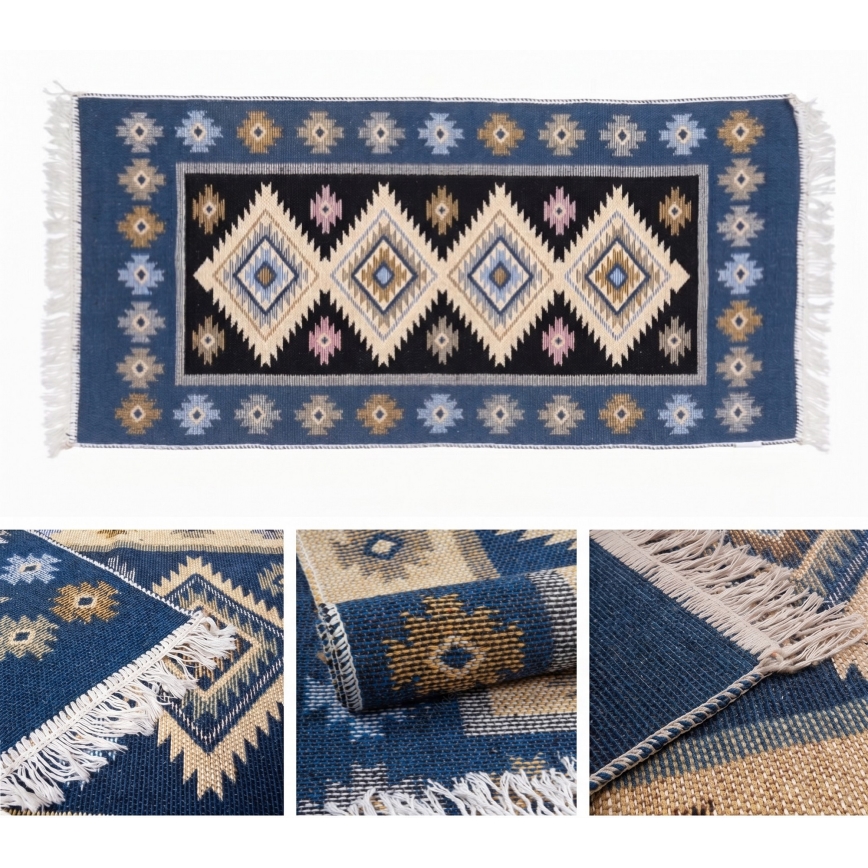 Dvostrani orijentalni kilim KILIM 80x150 cm plavi/bež