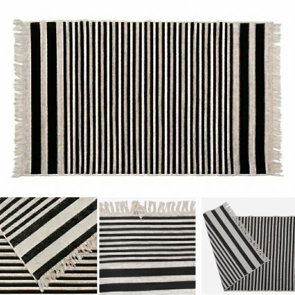 Dvostrani tepih KILIM GOLD 60x120 cm crno/beli