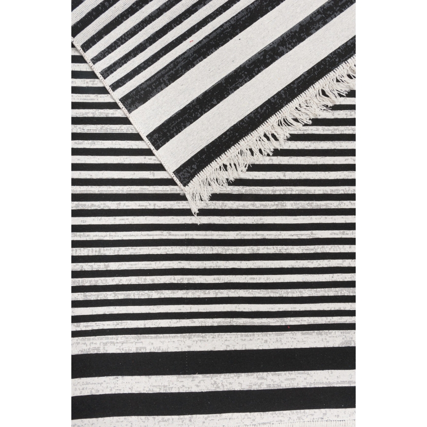Dvostrani tepih KILIM GOLD 60x120 cm crno/beli