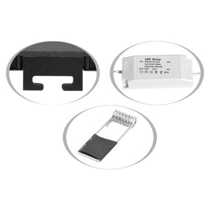 LED kupatilska ugradna svetiljka RAFA LED/18W/230V 3000/4000/6000K 22x22 cm IP44 crna