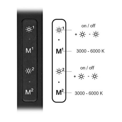 LED prigušiva stona lampa SPACE LED/8W + LED/11W/230V 3000-6000K crna