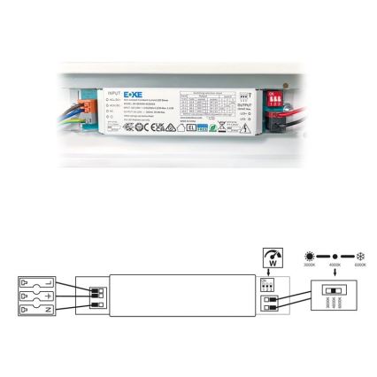 LED fluorescentno svetlo VELO LED/24/32/40W/230V 3000/4000/6000K 120 cm belo