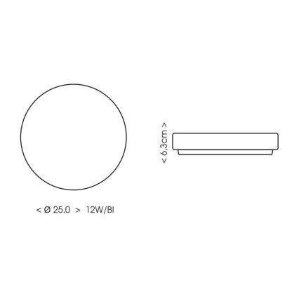 LED plafonsko svetlo za kupatilo LIRA LED/12W/230V 4000K, prečnik 25 cm, IP44, belo