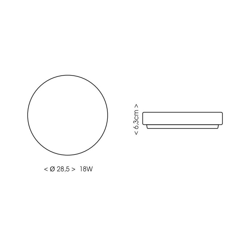 LED plafonsko svetlo za kupatilo LIRA LED/18W/230V 4000K prečnik 28,5 cm IP44