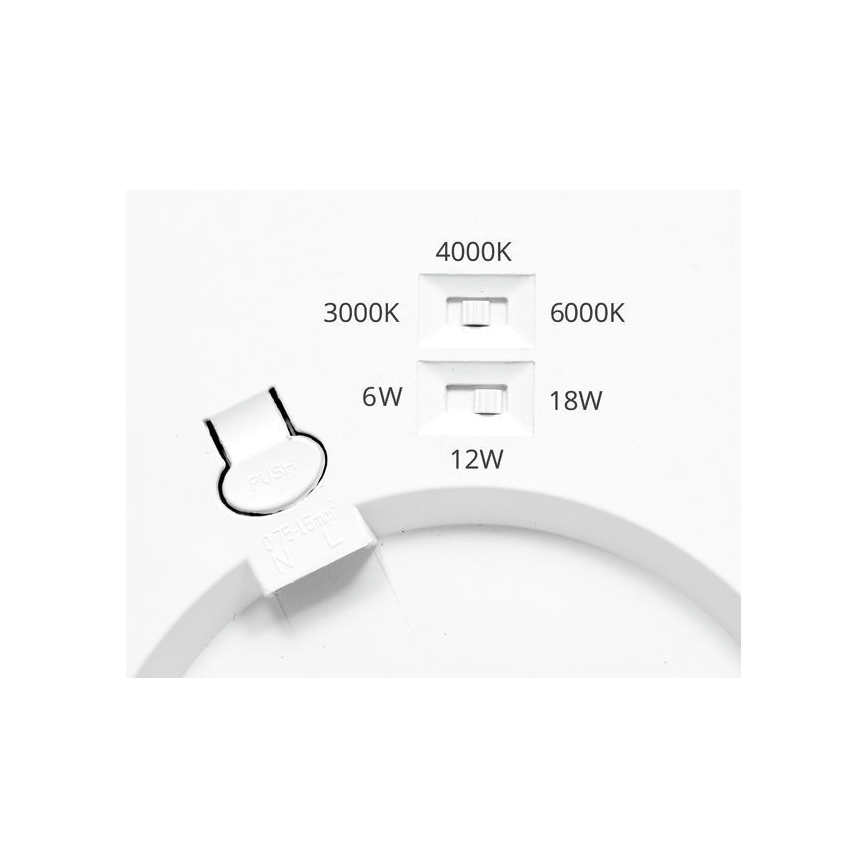 LED prigušiva panel LEXA LED/6/12/18W/230V 3000/4000/6000K prečnik 22,5 cm crna