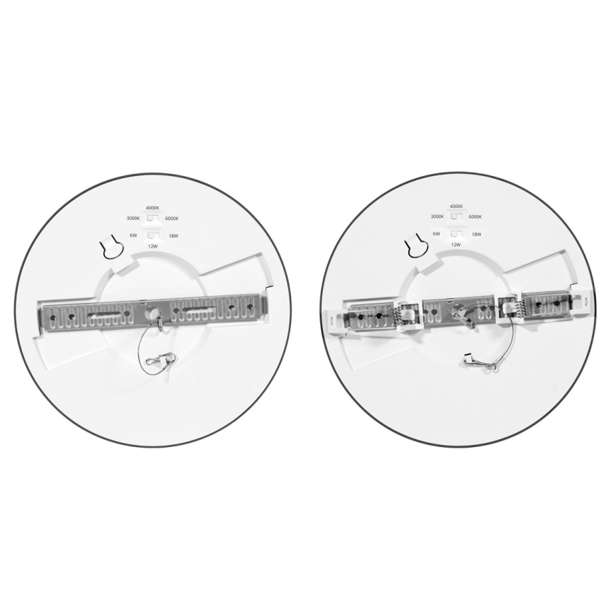 LED prigušiva ugradna plafonska svetiljka sa senzorom LEXA LED/6/12/18W/230V 3000/4000/6000K, prečnik 22,5 cm, crna