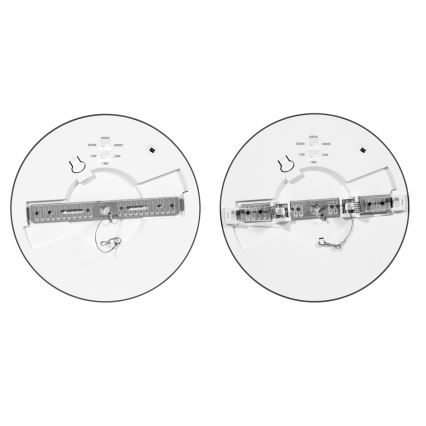LED prigušiva ugradna plafonska svetiljka sa senzorom LEXA LED/12/18/24W/230V 3000/4000/6000K, prečnik 30 cm, crna