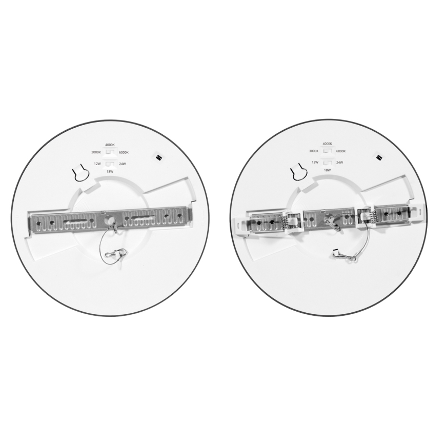 LED prigušiva ugradna plafonska svetiljka sa senzorom LEXA LED/12/18/24W/230V 3000/4000/6000K, prečnik 30 cm, crna