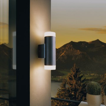 Eglo 13709 - LED spoljašnje zidno svetlo RIGA 2xGU10/4,6W/230V IP44 crna