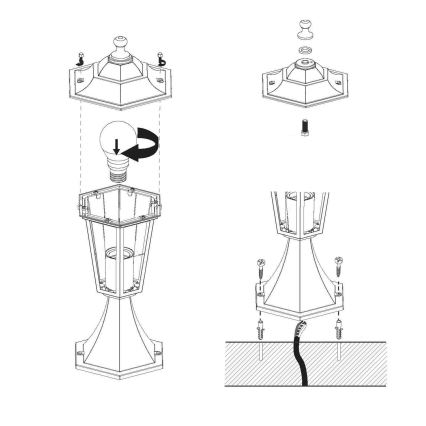 EGLO - Spoljašnja lampa 1xE27/60W crna IP44