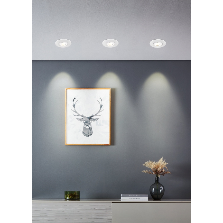 Eglo - SET od 10 LED ugradnih plafonskih svetiljki LED/4,9W/230V 2700/4000/6500K prečnik 9 cm bele