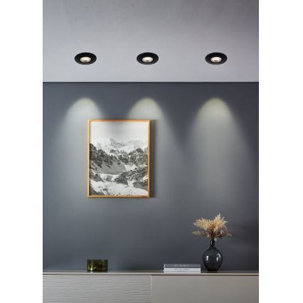 Eglo - Komplet 7x LED ugradno stropno svetlo LED/4,9W/230V 2700/4000/6500K, prečnik 9 cm, crno