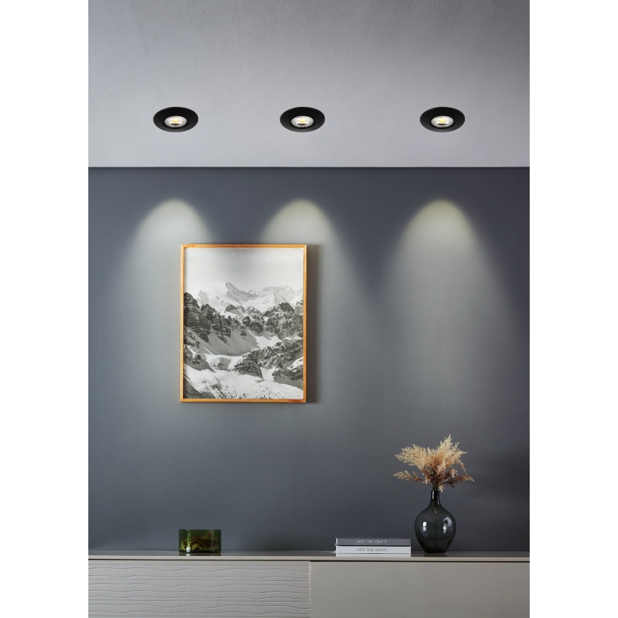 Eglo - Komplet 7x LED ugradno stropno svetlo LED/4,9W/230V 2700/4000/6500K, prečnik 9 cm, crno