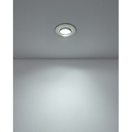 Eglo - KOMPLET od 3 LED ugradnih svetiljki LED/4,9W/230V 2700/4000/6500K, prečnik 9 cm, mat hrom