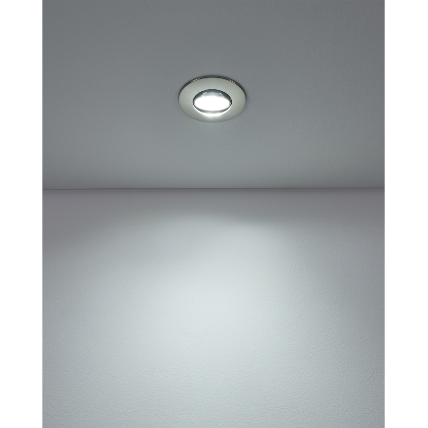 Eglo - KOMPLET od 3 LED ugradnih svetiljki LED/4,9W/230V 2700/4000/6500K, prečnik 9 cm, mat hrom