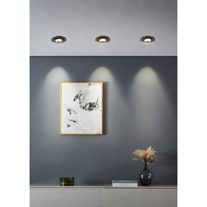 Eglo - Komplet 5x LED ugradnih svetiljki LED/4,9W/230V 2700/4000/6500K prečnik 9 cm mat hrom