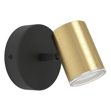 Eglo - Kupatilska zidna spot svetiljka 1xGU10/5W/230V IP44 crna/zlatna